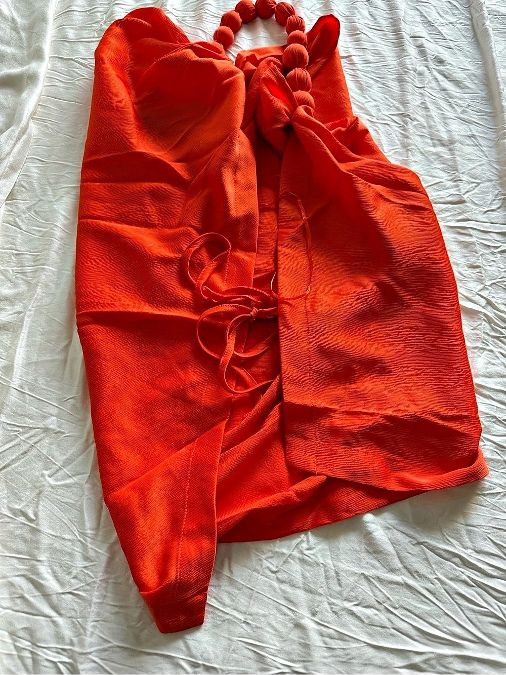 Fashion Nova Camille Me Back Halter Top Orange NWT